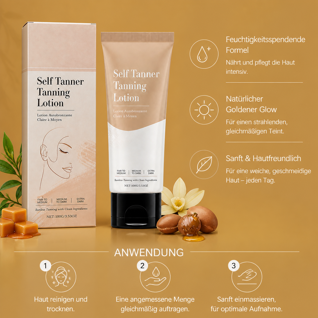 Selbstbräunungslotion – Feuchtigkeitsspendende Formel Für Einen Natürlich Goldenen Glow