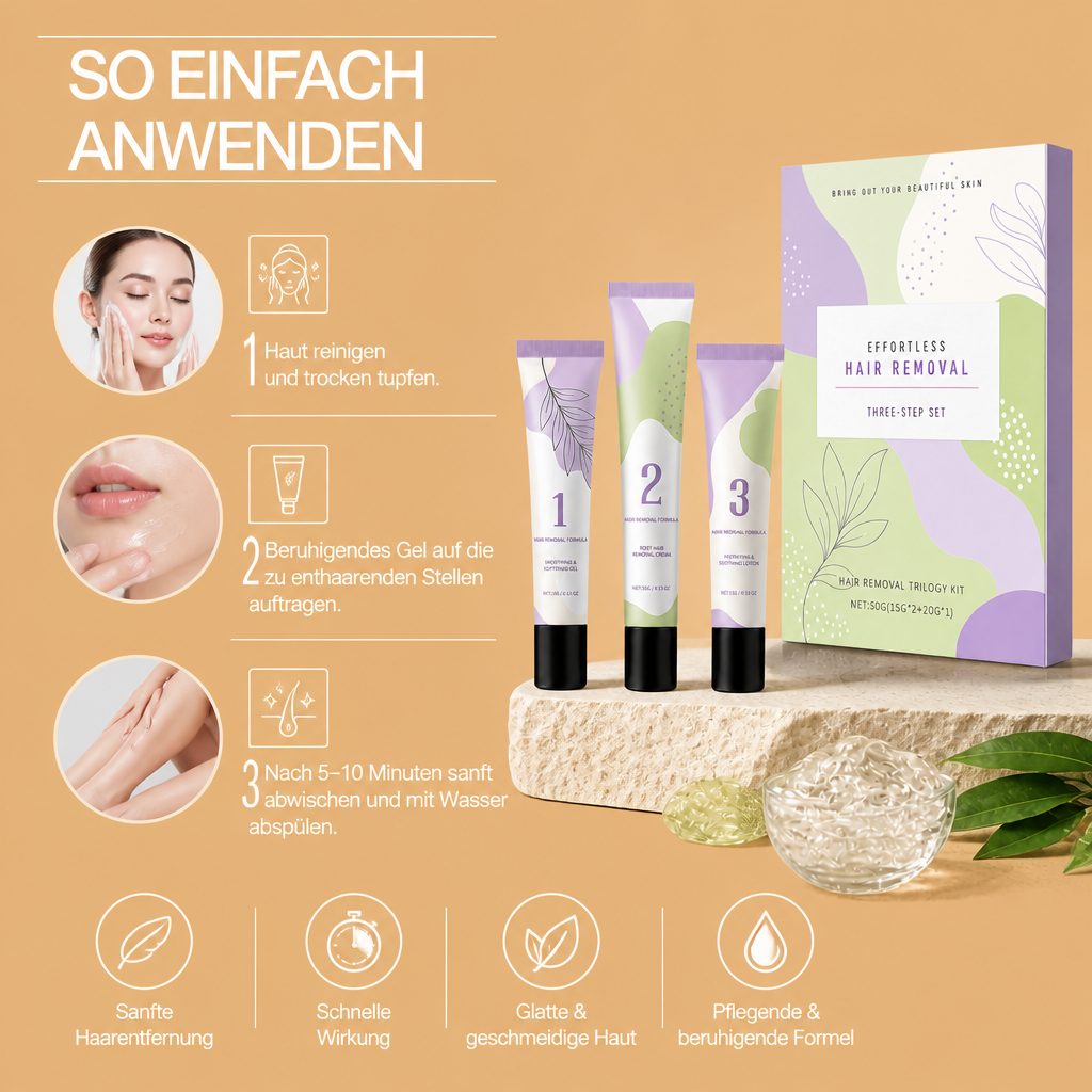 Feuchtigkeitsspendendes Haarentfernungscreme-Set – Glatte Hautpflege mit Beruhigender Formel
