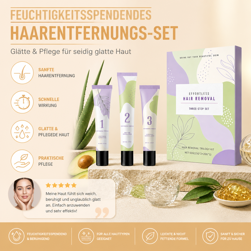 Feuchtigkeitsspendendes Haarentfernungscreme-Set – Glatte Hautpflege mit Beruhigender Formel