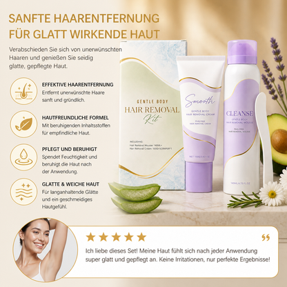 Sanftes Haarentfernungscreme- & Mousse-Set für Glatt Wirkende Haut