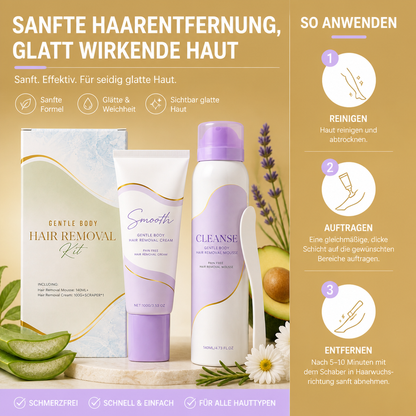 Sanftes Haarentfernungscreme- & Mousse-Set für Glatt Wirkende Haut