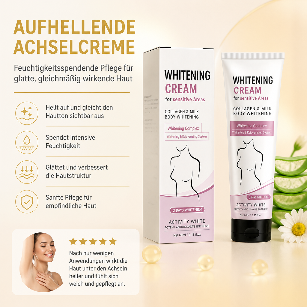 Aufhellende Achselcreme – Feuchtigkeitsspendende Pflege für Glatte, Gleichmäßig Wirkende Haut