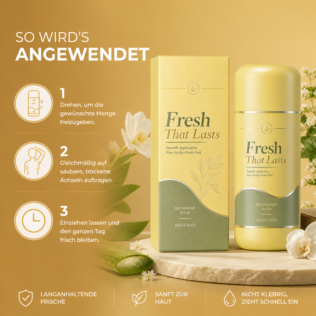 Langanhaltender Deodorant-Stick für Frische, Trockene & Angenehme Achseln