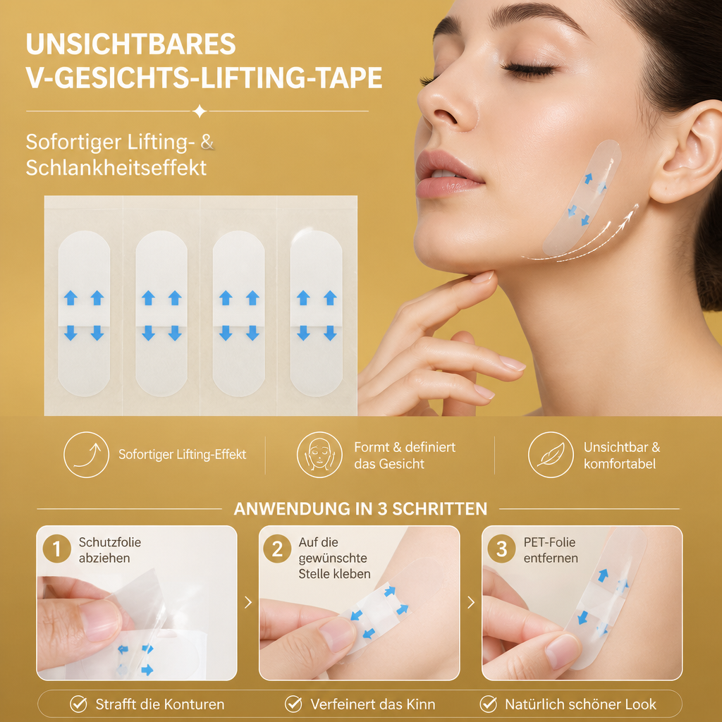 Unsichtbares V-Gesichts-Lifting-Tape – Sofortiger Lifting- & Schlankheitseffekt