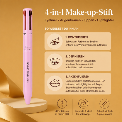 4-in-1 Make-up-Stift – Eyeliner, Highlighter, Lippen- & Augenbrauenstift