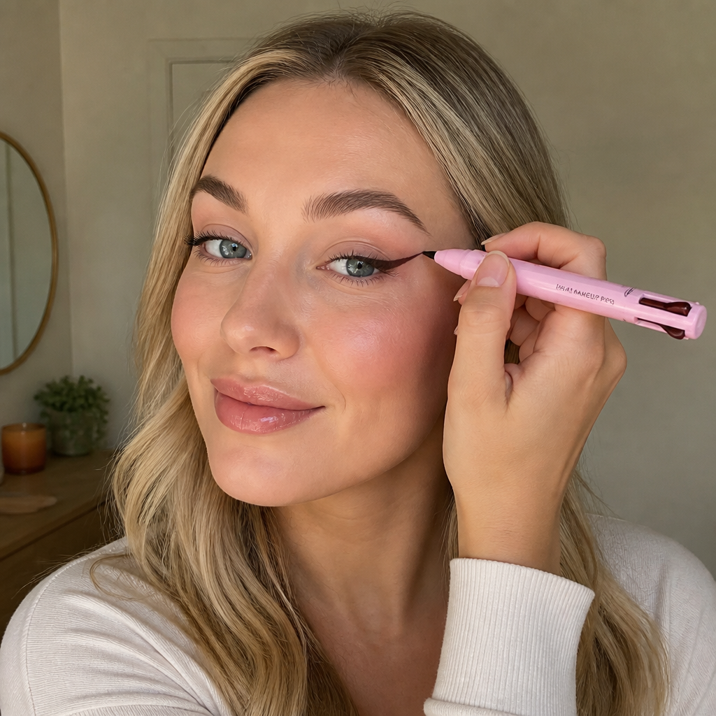 4-in-1 Make-up-Stift – Eyeliner, Highlighter, Lippen- & Augenbrauenstift
