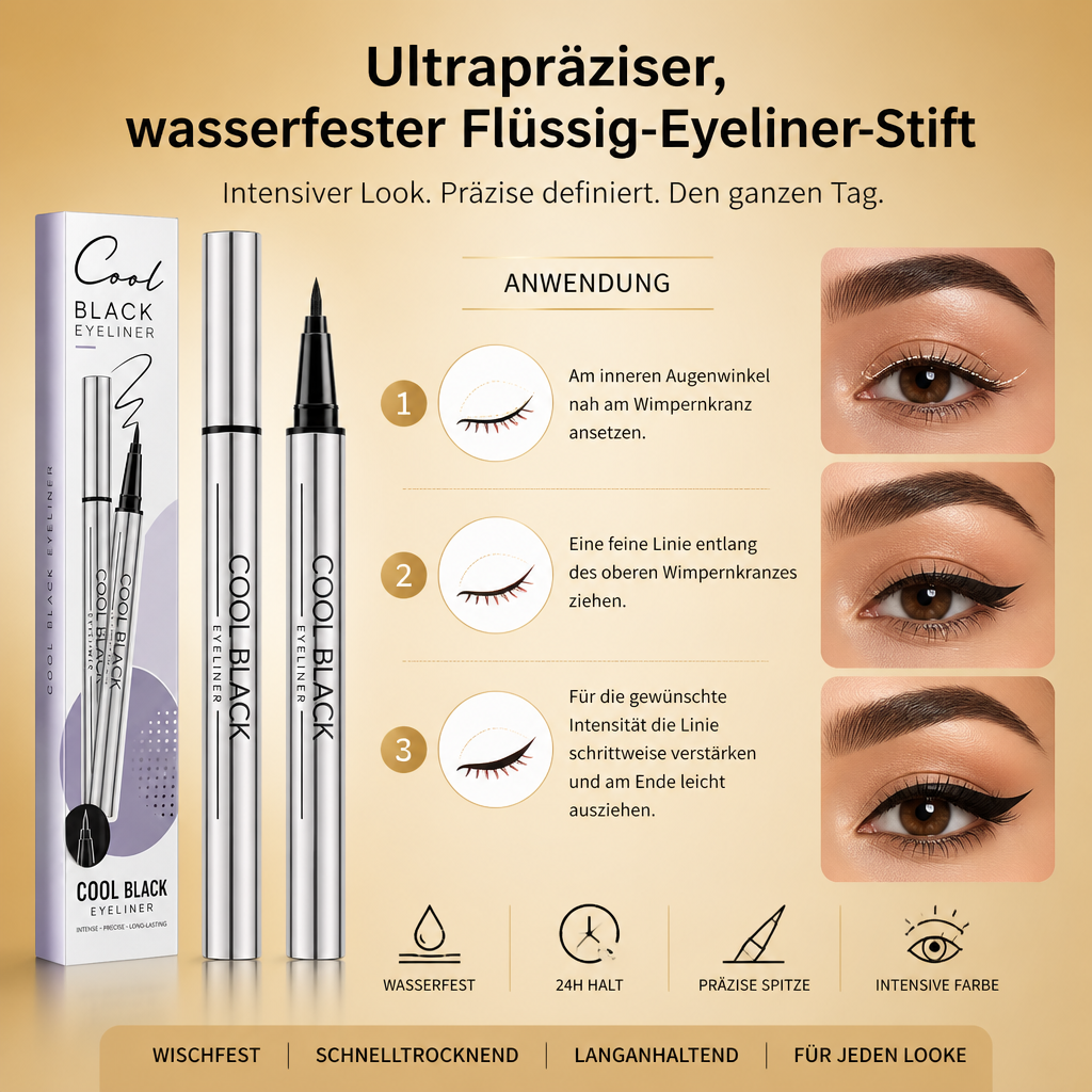 Ultrapräziser, wasserfester Flüssig-Eyeliner-Stift