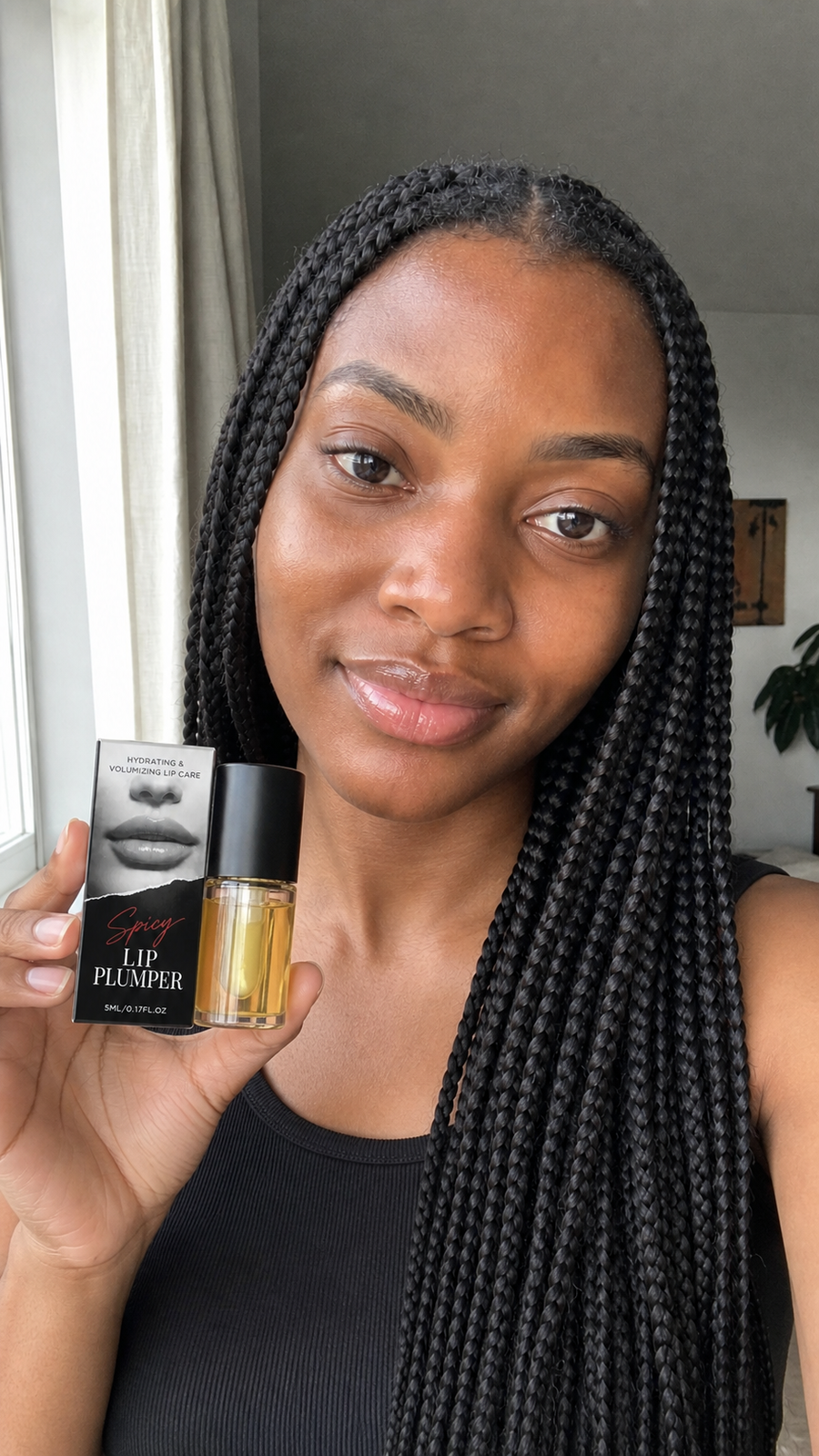 Nach der Anwendung des Korean Spicy Lip Plumper Gloss