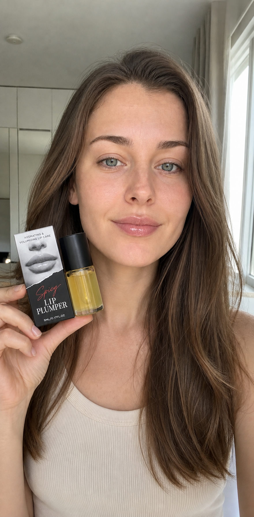 Nach der Anwendung des Korean Spicy Lip Plumper Gloss