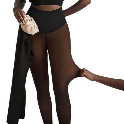 Damen-Strumpfhose mit Fleece-Futter und Formendem Taillenbund