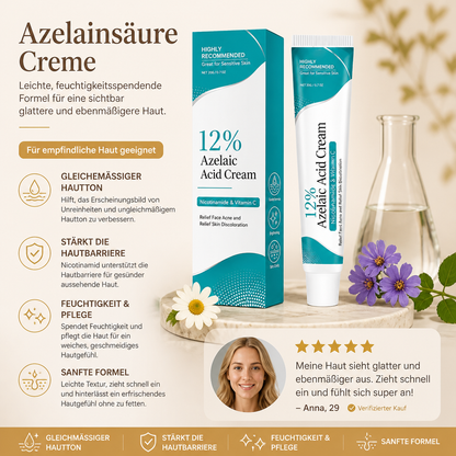 Azelainsäure-Creme – Leichte feuchtigkeitsspendende Formel für eine glatt wirkende Haut