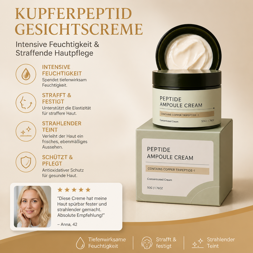 Kupferpeptid-Gesichtscreme – Intensive Feuchtigkeit & Straffende Hautpflege