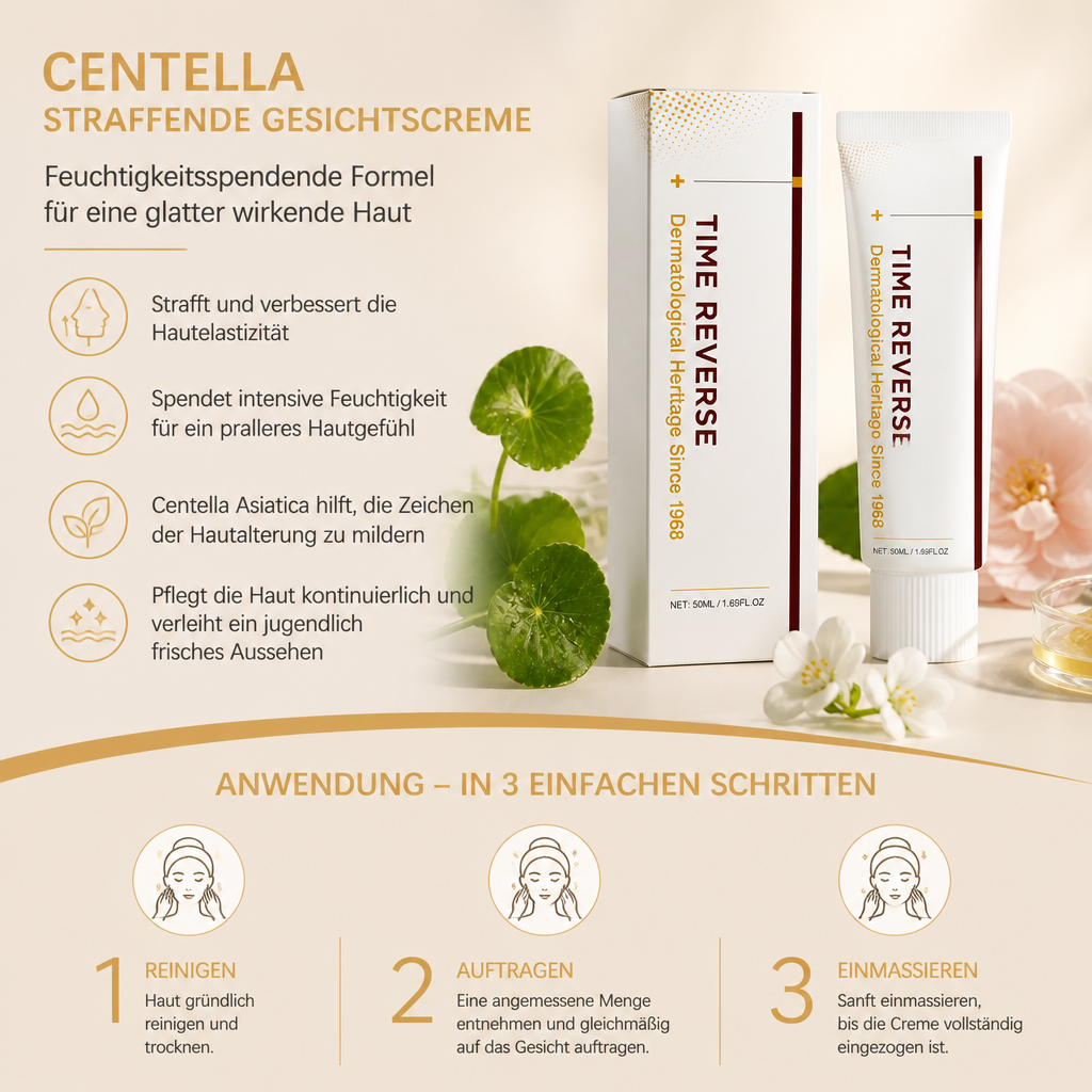 Centella Straffende Gesichtscreme – Feuchtigkeitsspendende Formel für eine glatter wirkende Haut