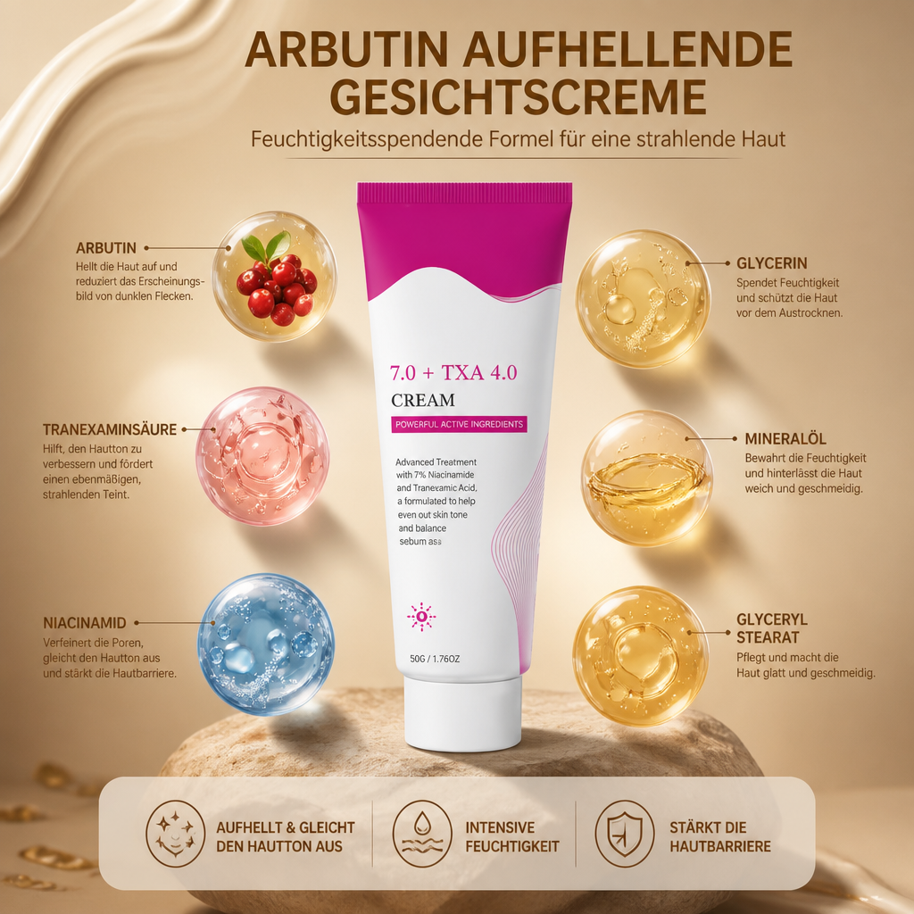 Arbutin Aufhellende Gesichtscreme – Feuchtigkeitsspendende Formel für eine strahlende Haut