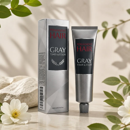 Grau Haarfärbecreme – Langanhaltende Haarfärbeformel für einen silbernen Farbton