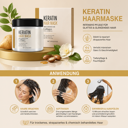 Keratin Haarmaske – Intensive Pflegeformel für glattes und glänzendes Haar