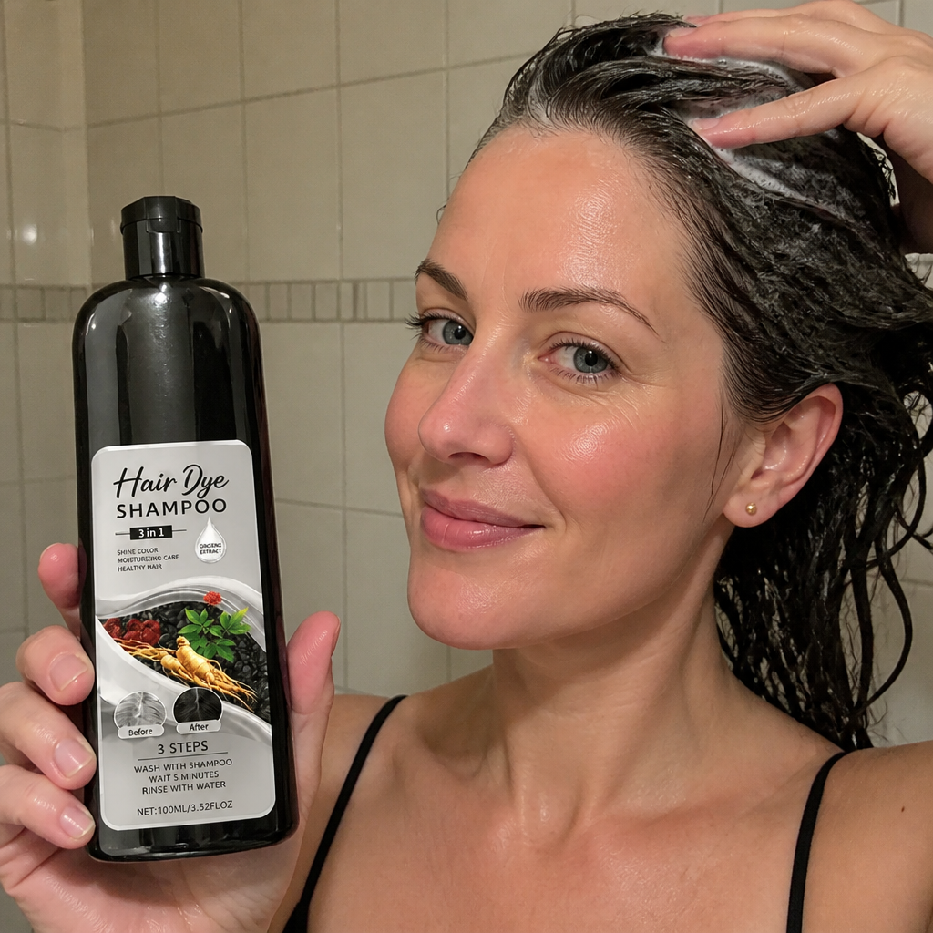 Schwarz Haarfärbe-Shampoo – Einfache Farbauffrischung für natürlich wirkendes dunkles Haar