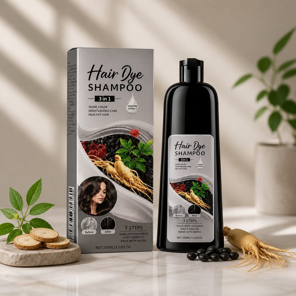 Schwarz Haarfärbe-Shampoo – Einfache Farbauffrischung für natürlich wirkendes dunkles Haar