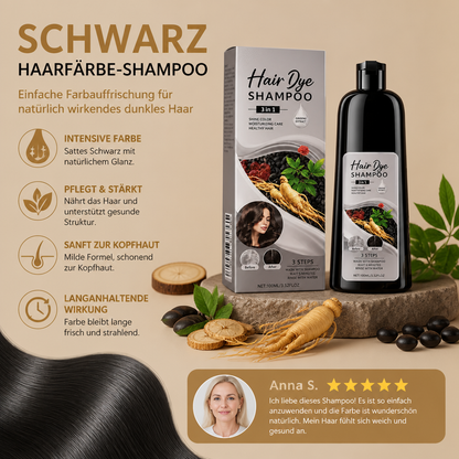 Schwarz Haarfärbe-Shampoo – Einfache Farbauffrischung für natürlich wirkendes dunkles Haar