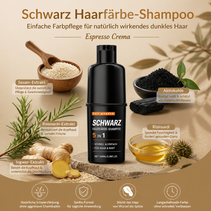 Schwarz Haarfärbe-Shampoo – Einfache Farbpflege für natürlich wirkendes dunkles Haar