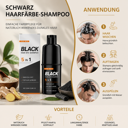 Schwarz Haarfärbe-Shampoo – Einfache Farbpflege für natürlich wirkendes dunkles Haar