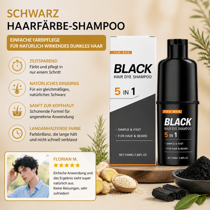 Schwarz Haarfärbe-Shampoo – Einfache Farbpflege für natürlich wirkendes dunkles Haar
