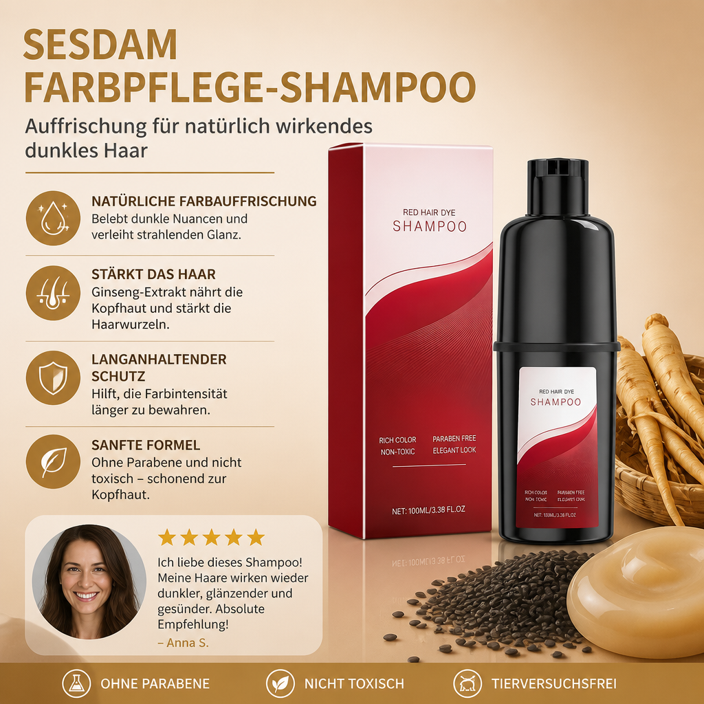 Schwarzes Sesam Farbpflege-Shampoo – Auffrischung für natürlich wirkendes dunkles Haar