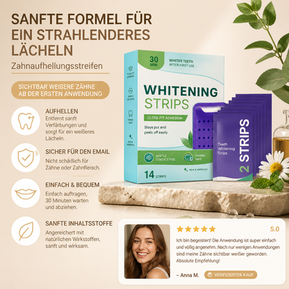 Zahnaufhellungsstreifen – Sanfte Formel für ein strahlenderes Lächeln