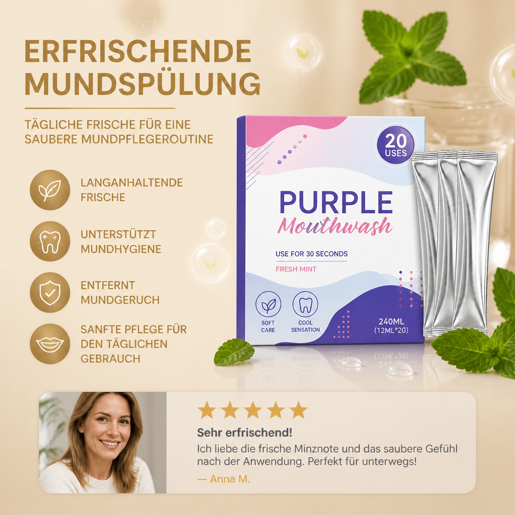 Lila Erfrischende Mundspülung – Tägliche Frische für eine saubere Mundpflegeroutine