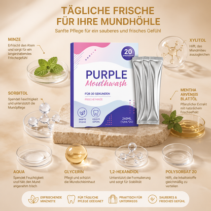 Lila Erfrischende Mundspülung – Tägliche Frische für eine saubere Mundpflegeroutine