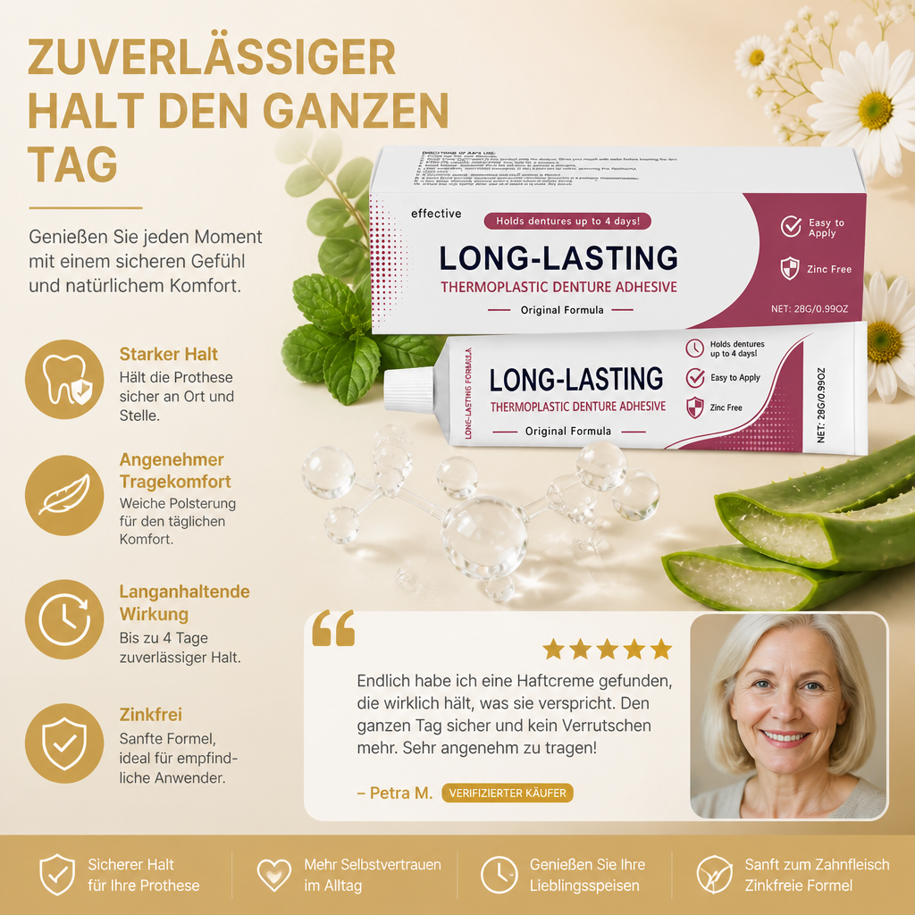 Zahnprothesen-Haftcreme – Angenehmer Halt für sicheren täglichen Tragekomfort
