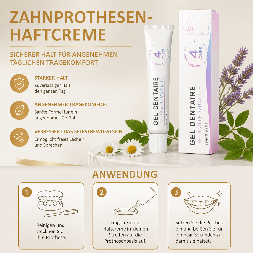 Zahnprothesen-Haftcreme – Sicherer Halt für angenehmen täglichen Tragekomfort
