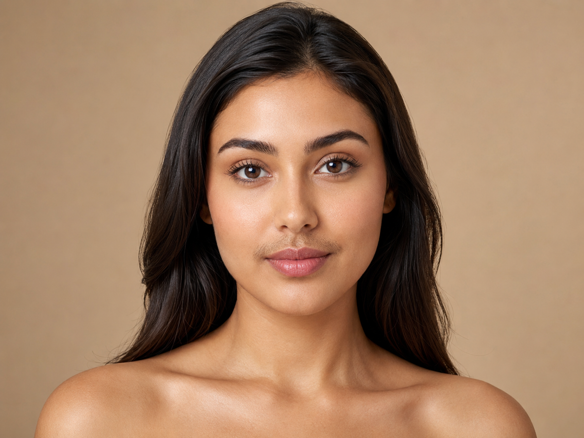 Augenbrauen vor der Anwendung des Deutsche Beauty Augenbrauen-Sets