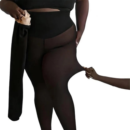 Damen-Strumpfhose mit Fleece-Futter und Formendem Taillenbund