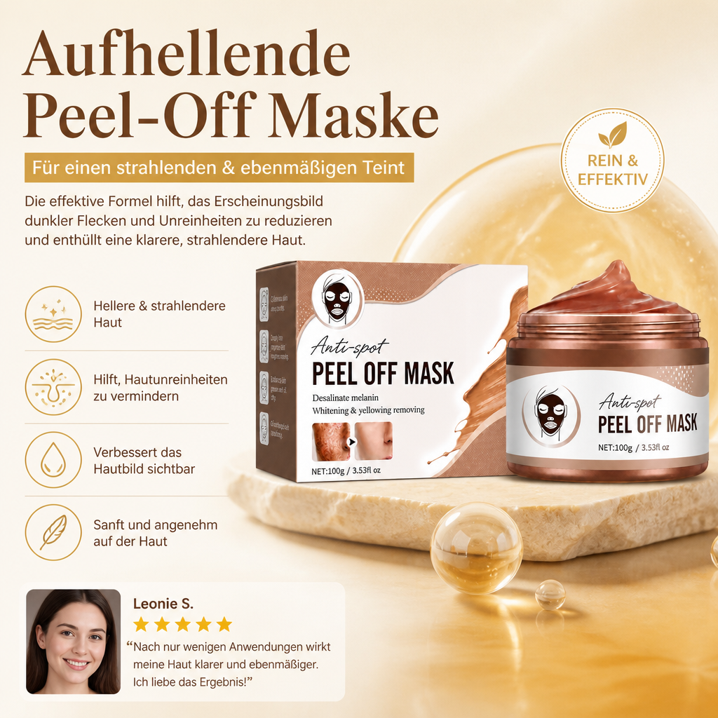Aufhellende Peel-Off-Maske – Für einen Glatten, Strahlend Wirkenden Teint