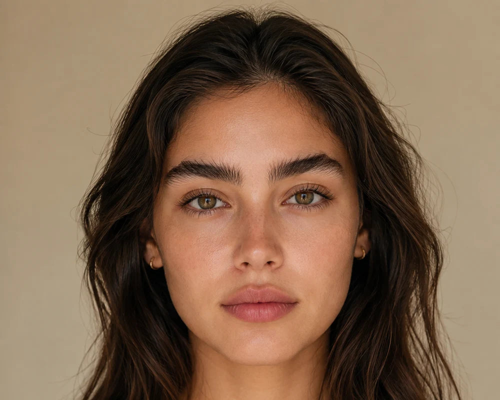 Augenbrauen vor der Anwendung des Deutsche Beauty Augenbrauen-Sets