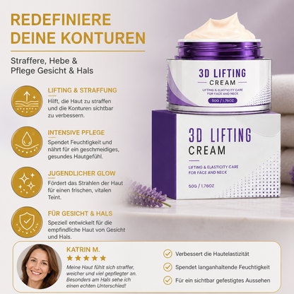 3D Lifting Gesichts- & Halscreme – Nährende Feuchtigkeit für straffer wirkende Haut