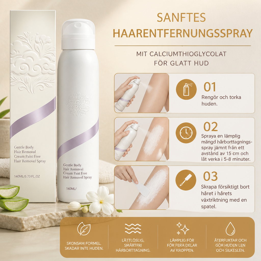 Sanftes Haarentfernungsspray mit Calciumthioglycolat für glatte Haut