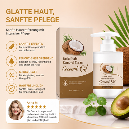 Kokosöl-Gesichts-Haarentfernungscreme für eine glatte und weiche Hautpflege
