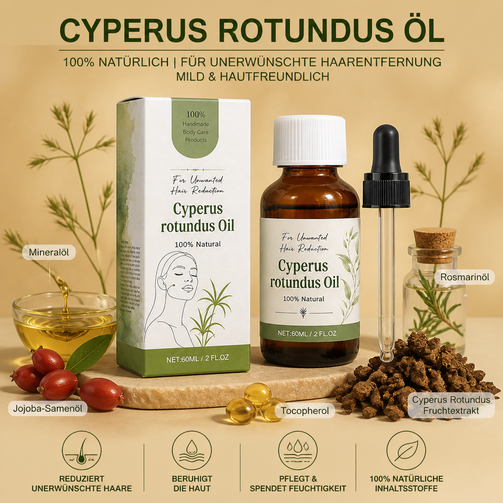 Cyperus-Rotundus-Öl – Natürlich gewonnene Formel für eine glatte Hautpflege