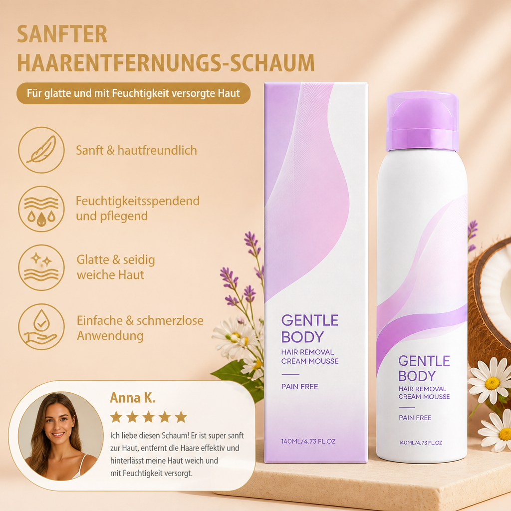 Sanfter Körper-Haarentfernungs-Schaum für glatte und mit Feuchtigkeit versorgte Haut