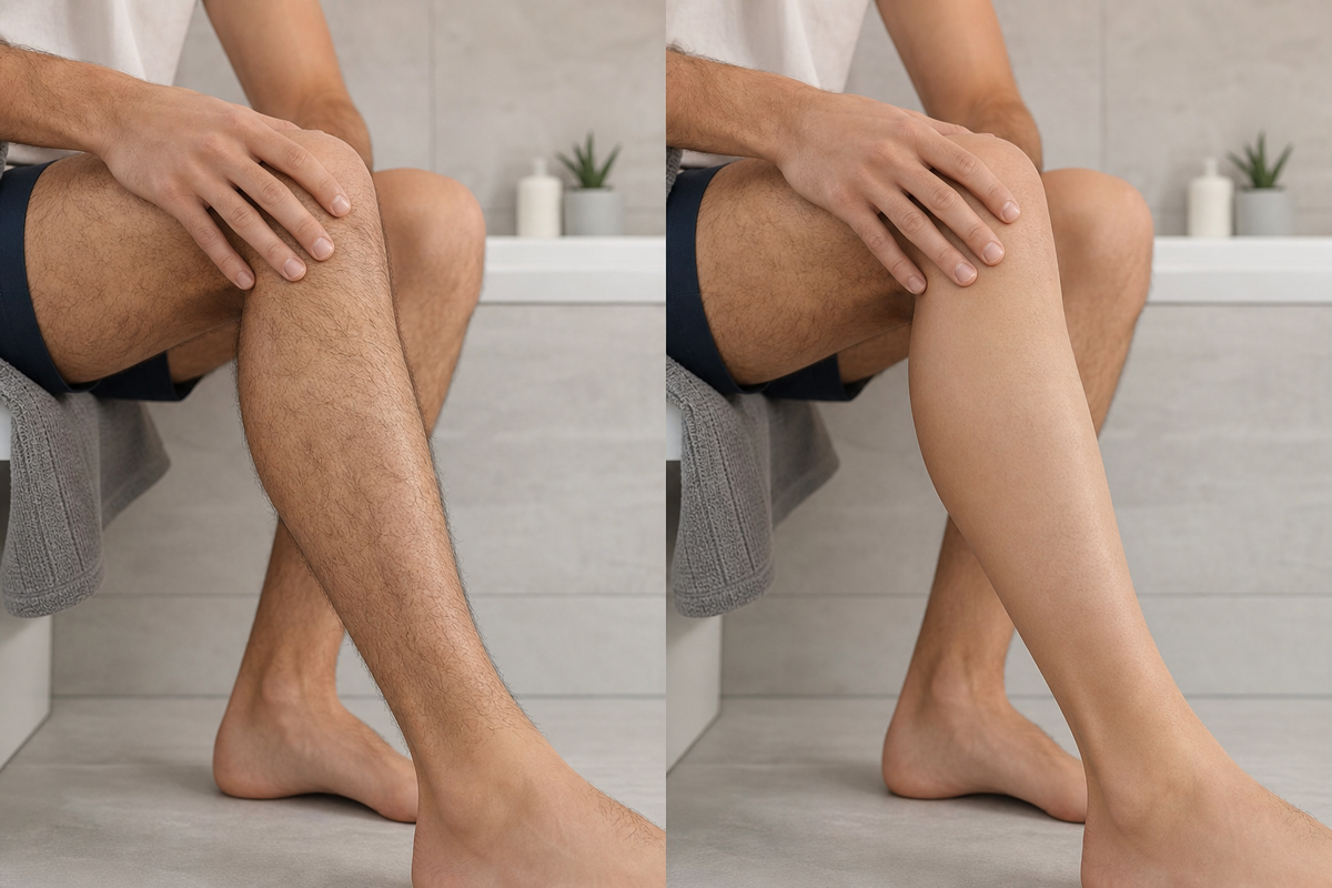 Deutsche Beauty Haarentfernungscreme – Vorher-Nachher-Ergebnis