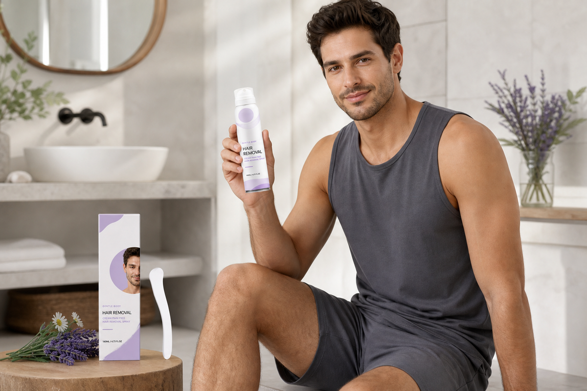 Deutsche Beauty Kunde verwendet die Haarentfernungscreme