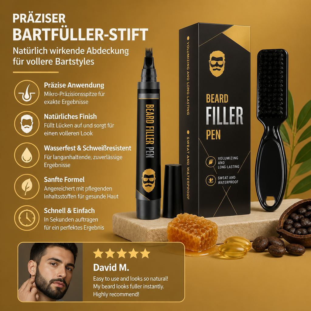 Präziser Bartfüller-Stift – Natürlich Wirkende Abdeckung für Vollere Bartstyles