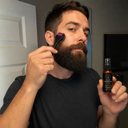 Bartwachstums-Spray & Roller-Set – Stärkt, Verdichtet und Revitalisiert das Haar