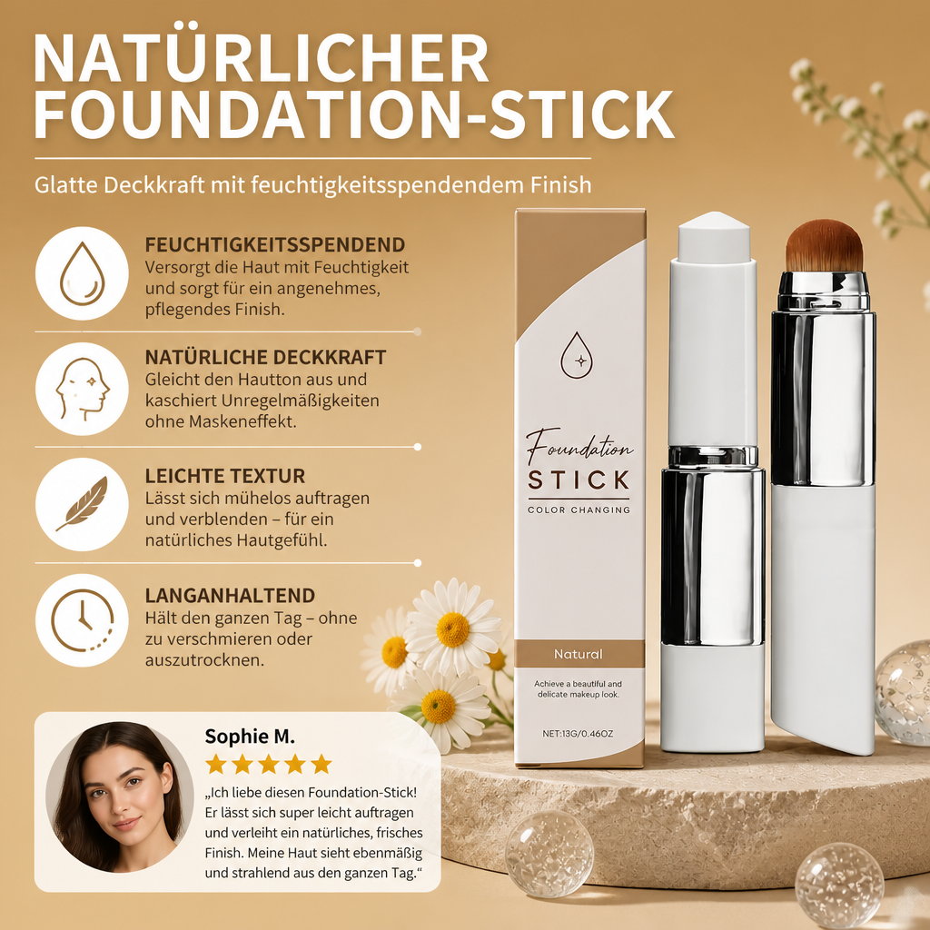 Natürlicher Foundation-Stick – Glatte Deckkraft mit Feuchtigkeitsspendendem Finish