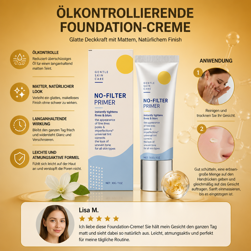 Ölkontrollierende Foundation-Creme – Glatte Deckkraft mit Mattem, Natürlichem Finish