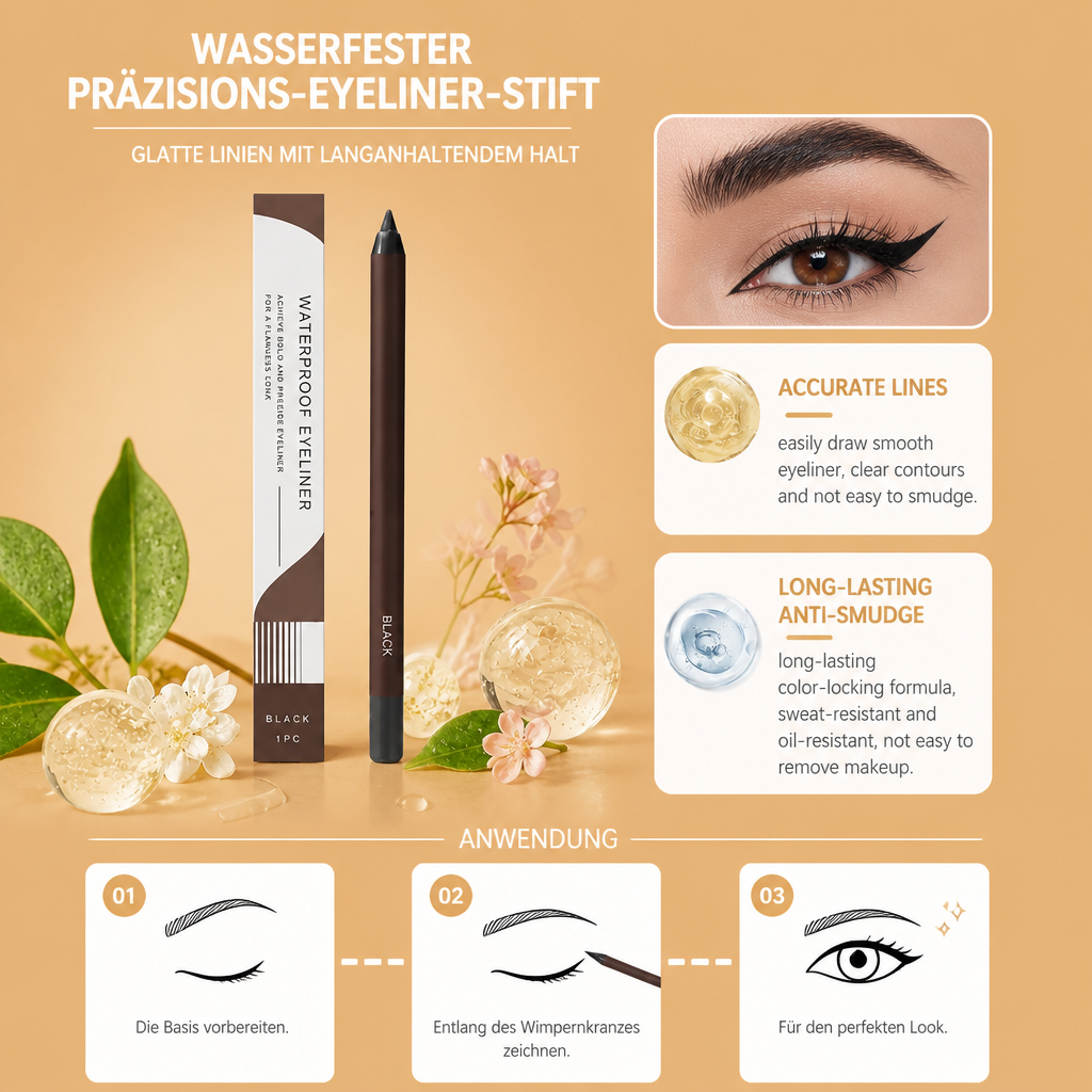 Wasserfester Präzisions-Eyeliner-Stift – Glatte Linien mit Langanhaltendem Halt