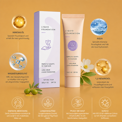 Makellose Deckkraft Foundation – Leichte Make-up-Basis mit Natürlichem Finish