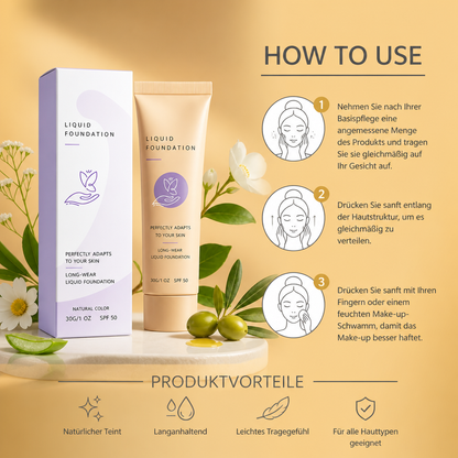 Makellose Deckkraft Foundation – Leichte Make-up-Basis mit Natürlichem Finish